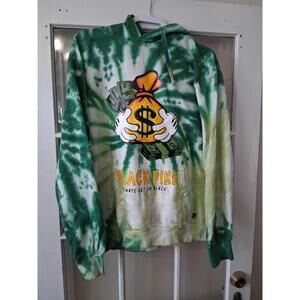 Black Pike Always Bet On Black Tie Dye Hoodie Green And Yellow Size Large F1